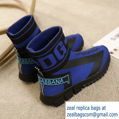 Dolce  &  Gabbana High-top Sorrento Sneakers Blue With Logo 2019